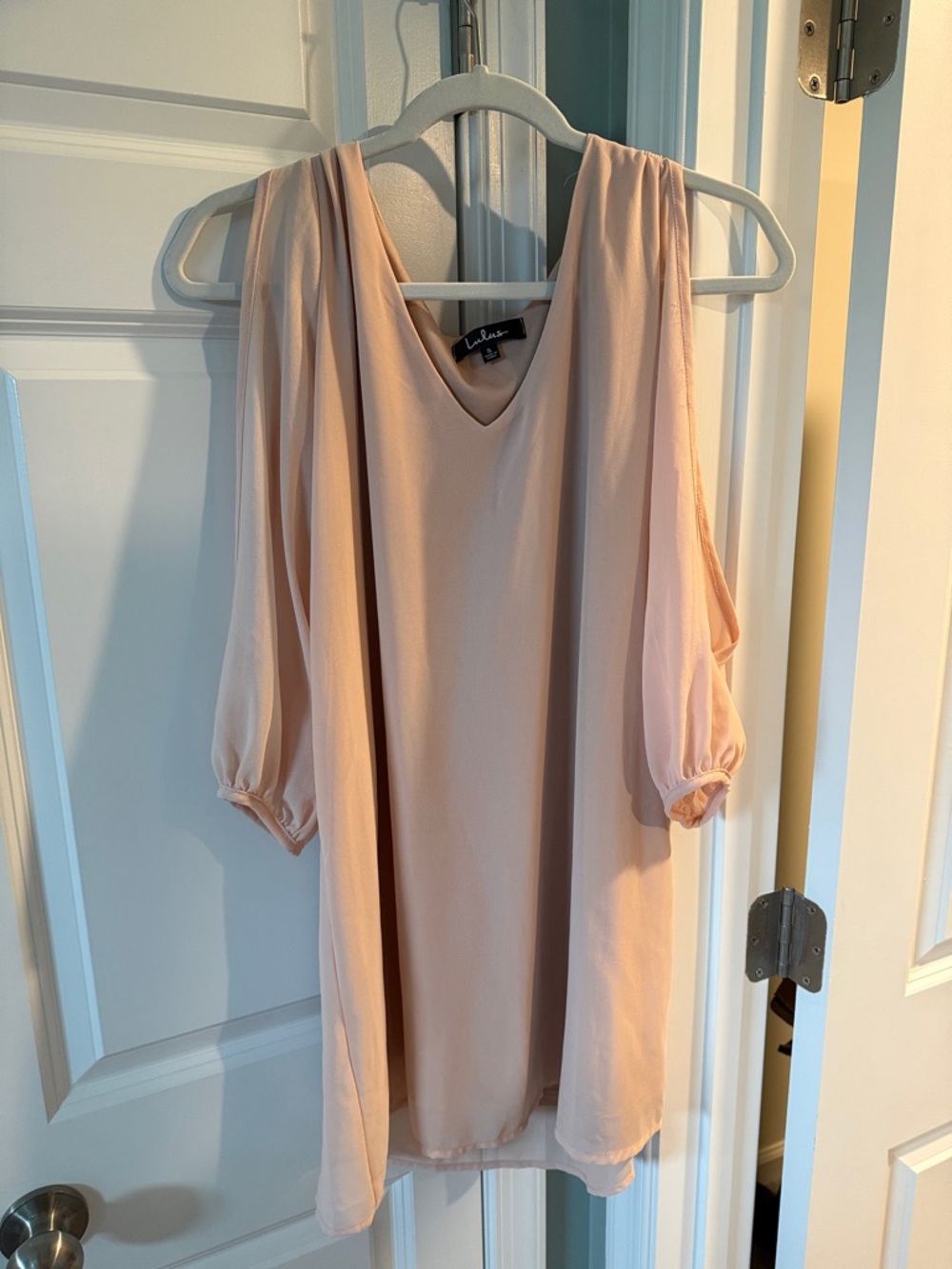 Lulu's Blush Pink Long Sleeve Cold-Shoulder Dress